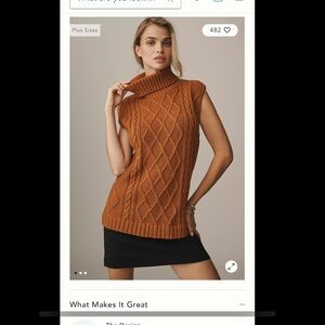 NWT BY ANTHROPOLOGIE TURTLENECK CABLE-KNIT TWOFER MINI DRESS 2X